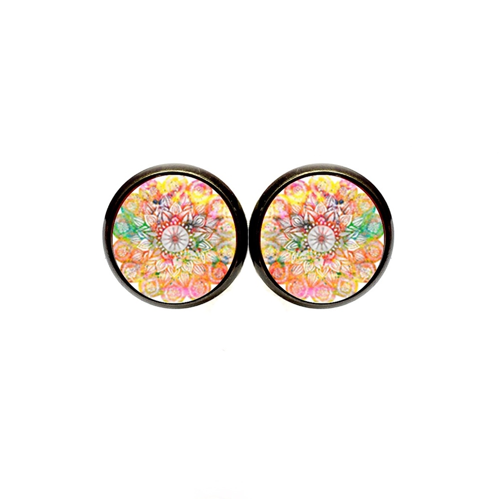 Rainbow Mandala Earrings